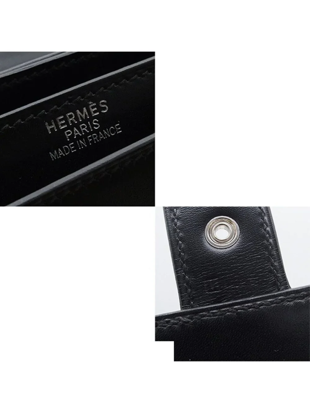 Hermes Sac a Depeches 41 Black Silver Box Calf Briefcase Business